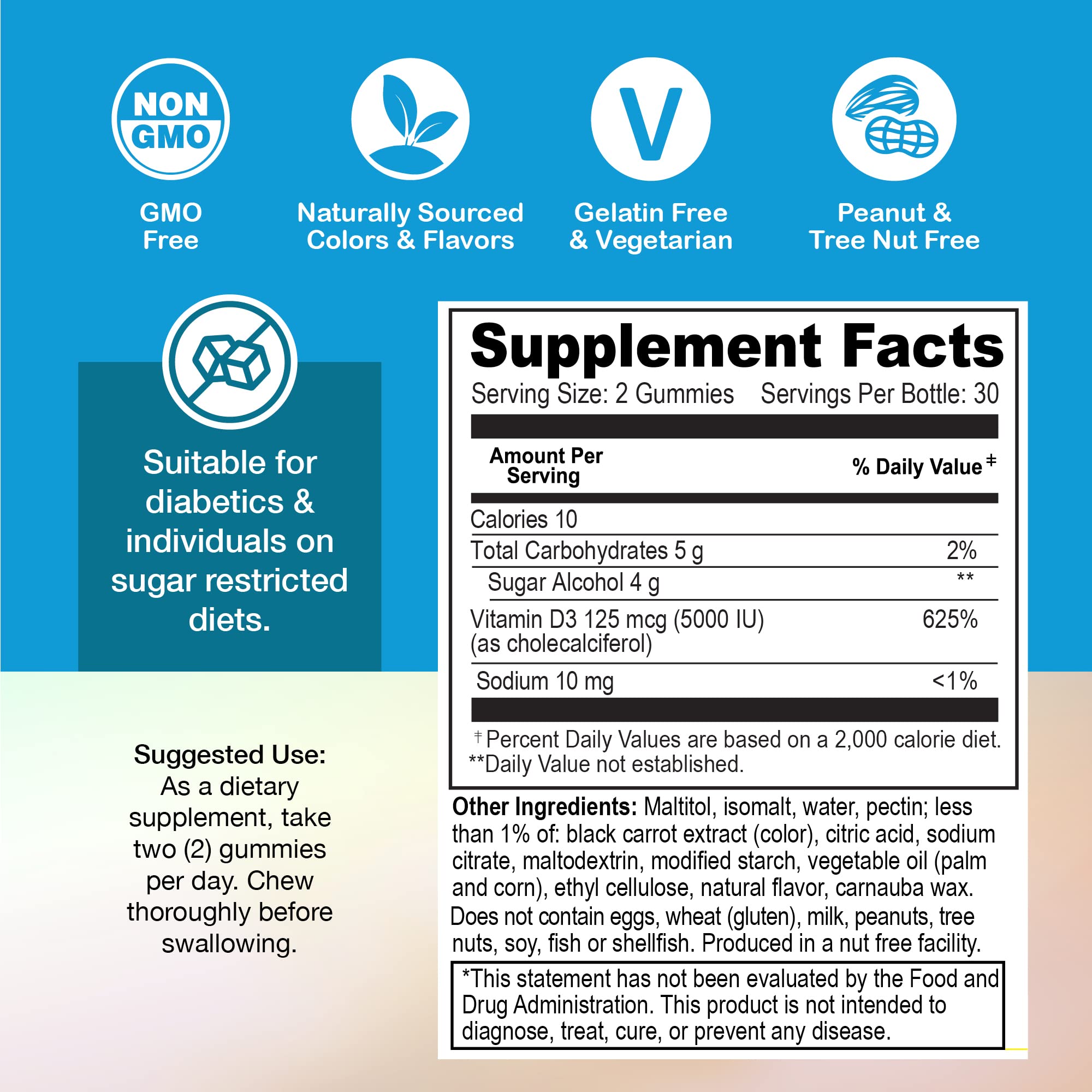 YUM-V'S Vitamin D3 Gummies bottle on a kitchen counter