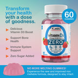 YUM-V'S Vitamin D3 Gummies bottle side view showing nutritional information