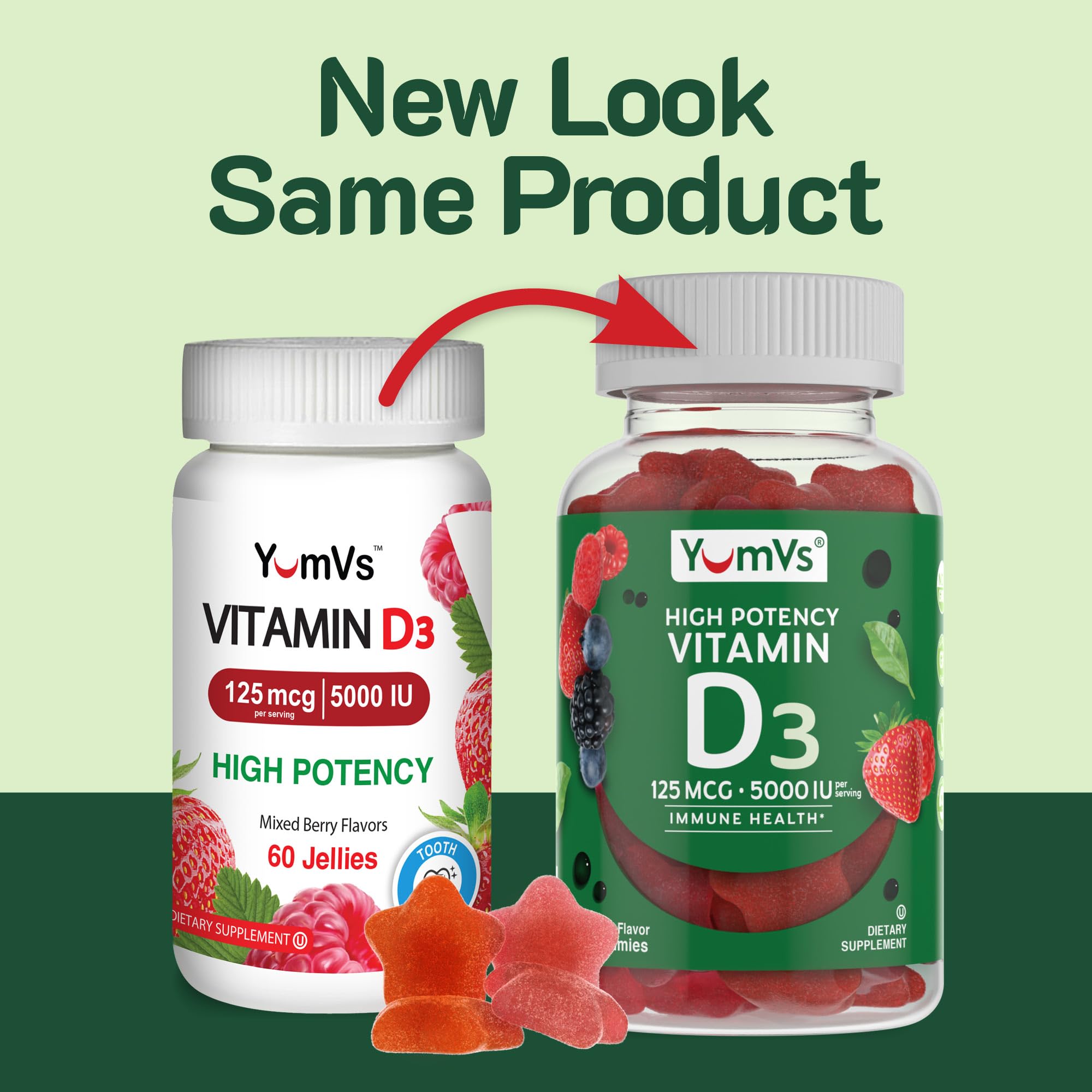 YUM-V'S Vitamin D3 Gummies lifestyle image on a table