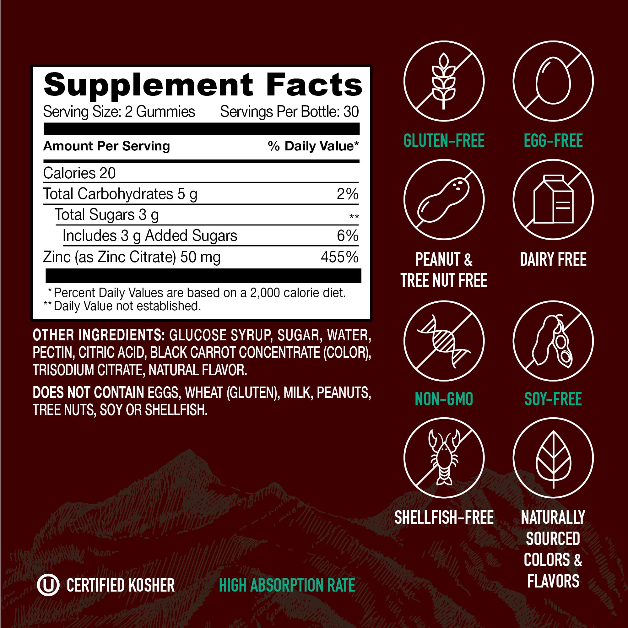 YUM-V'S Zinc Supplement 209g in a wellness setting