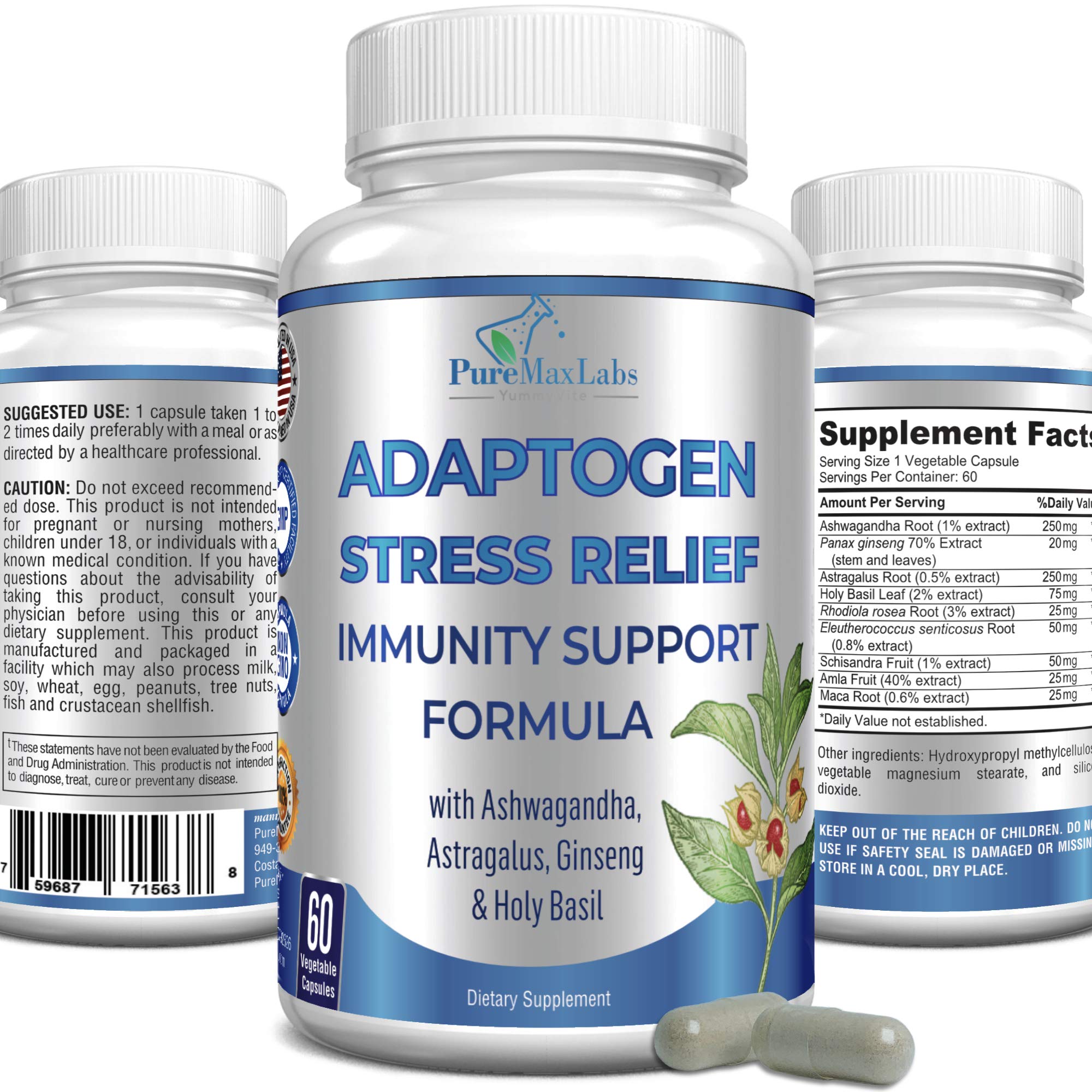 YUMMYVITE Adrenal Extracts Supplement bottle front view