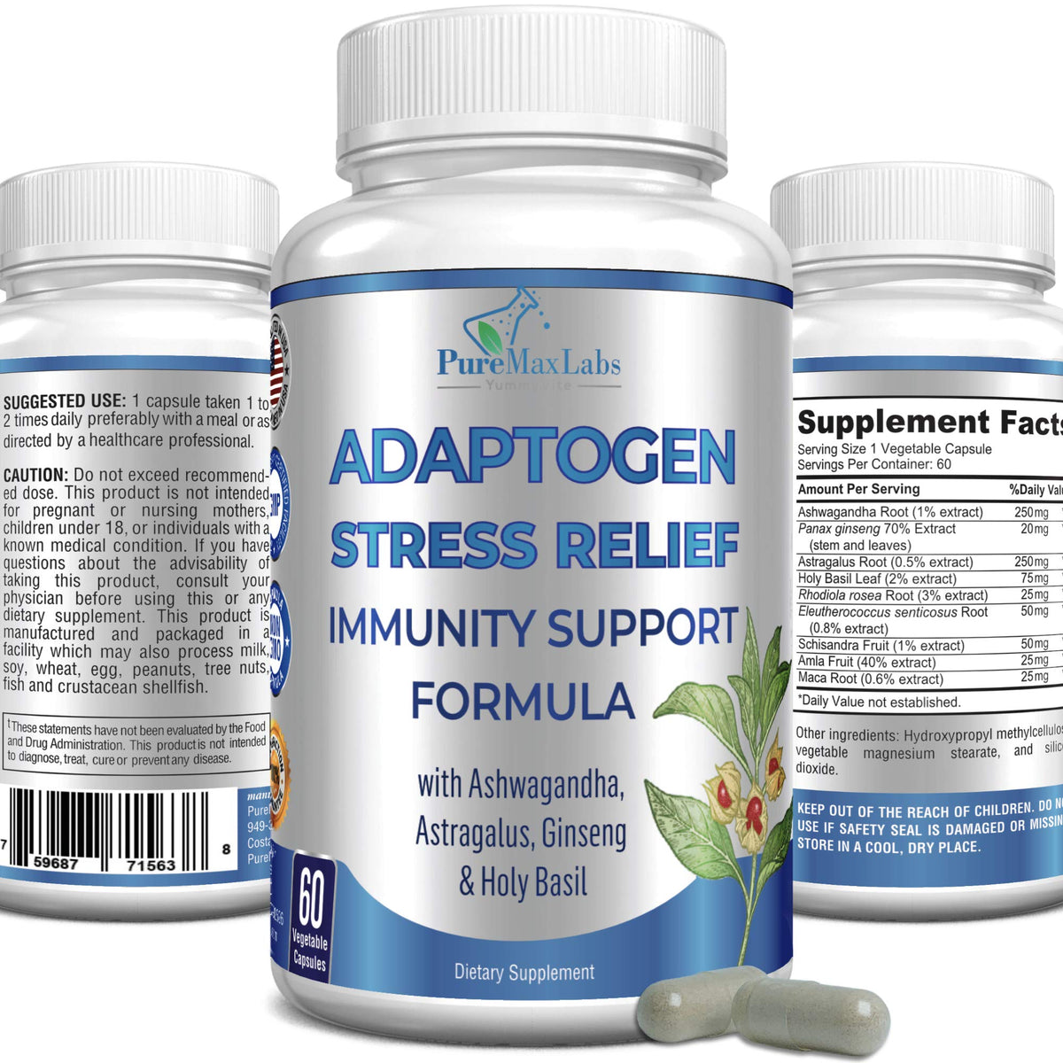 YUMMYVITE Adrenal Extracts Supplement bottle front view