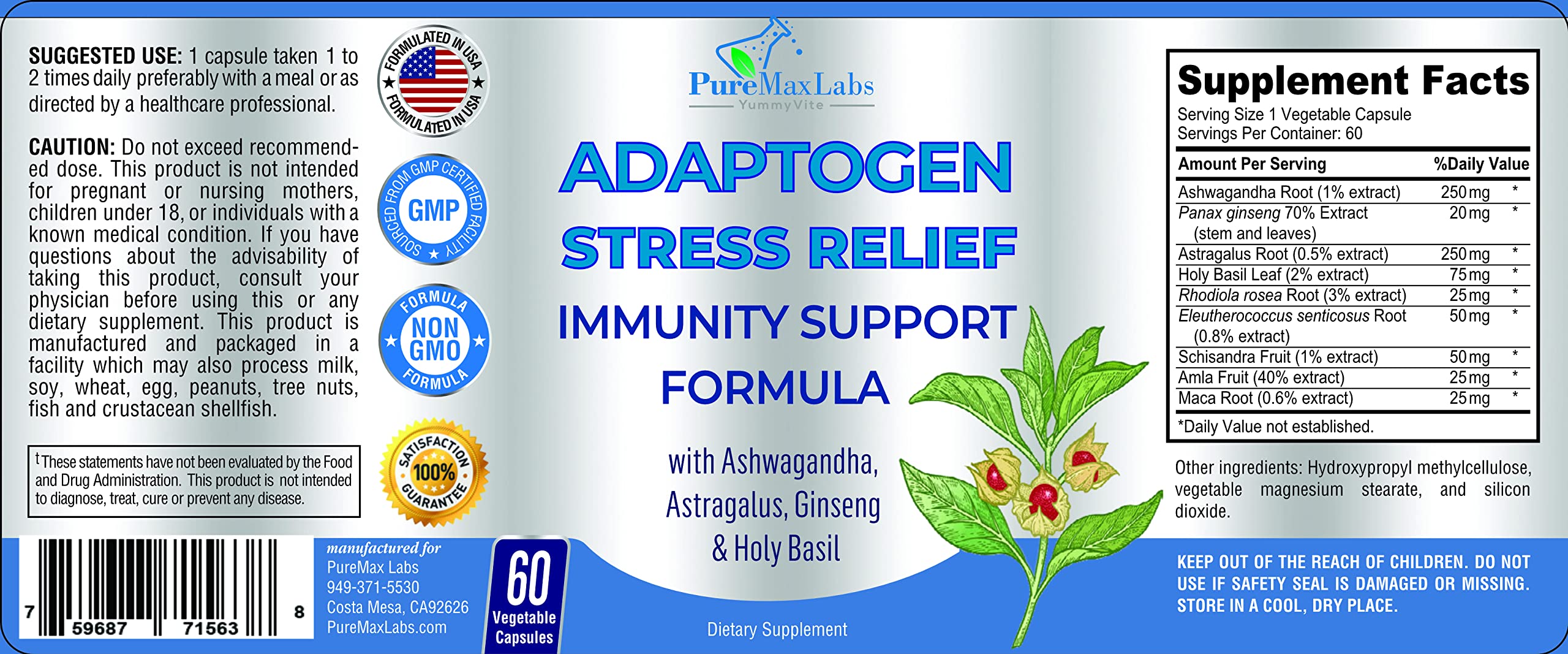 YUMMYVITE Adrenal Extracts Supplement with herbs background