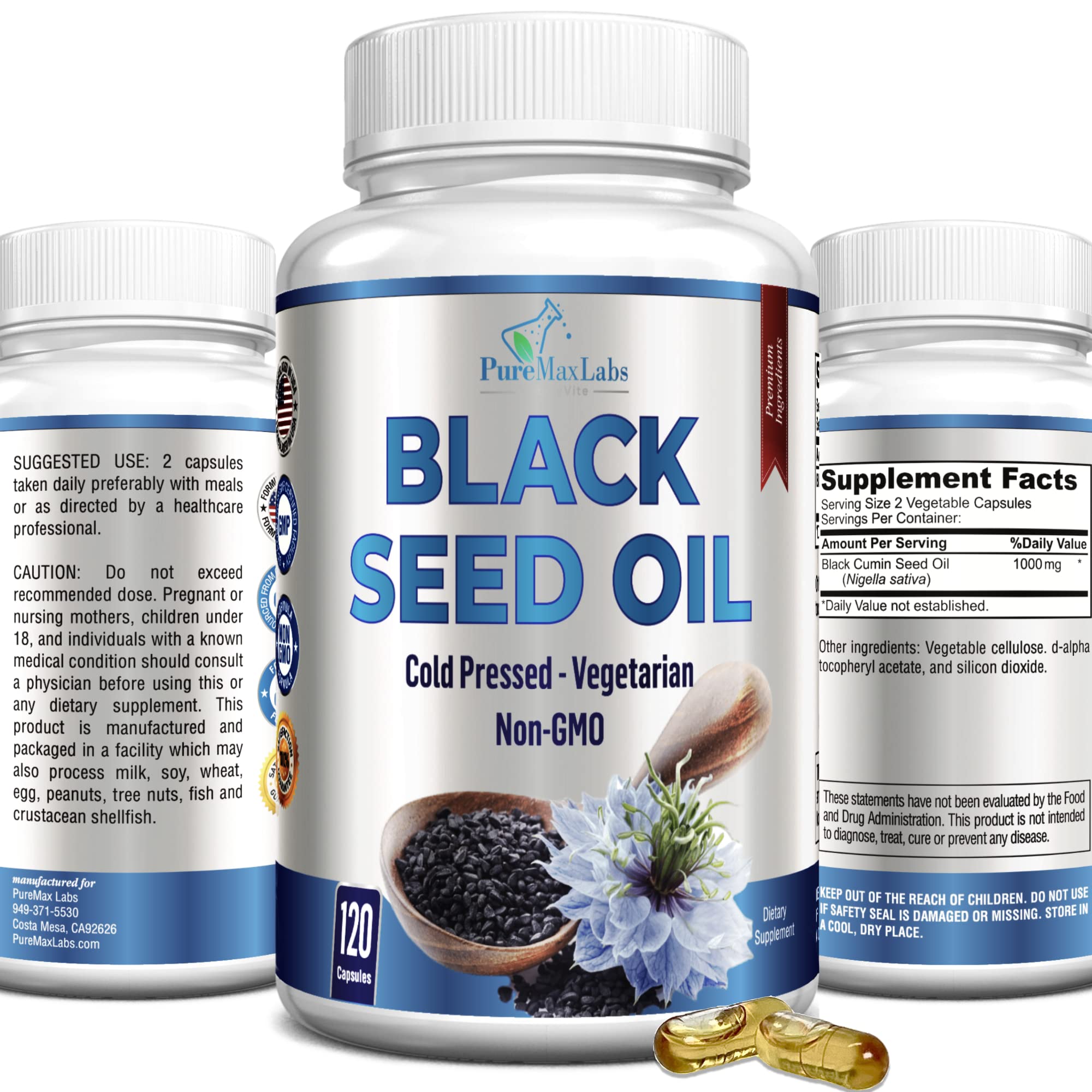 YUMMYVITE Black Seed Oil Capsules front view