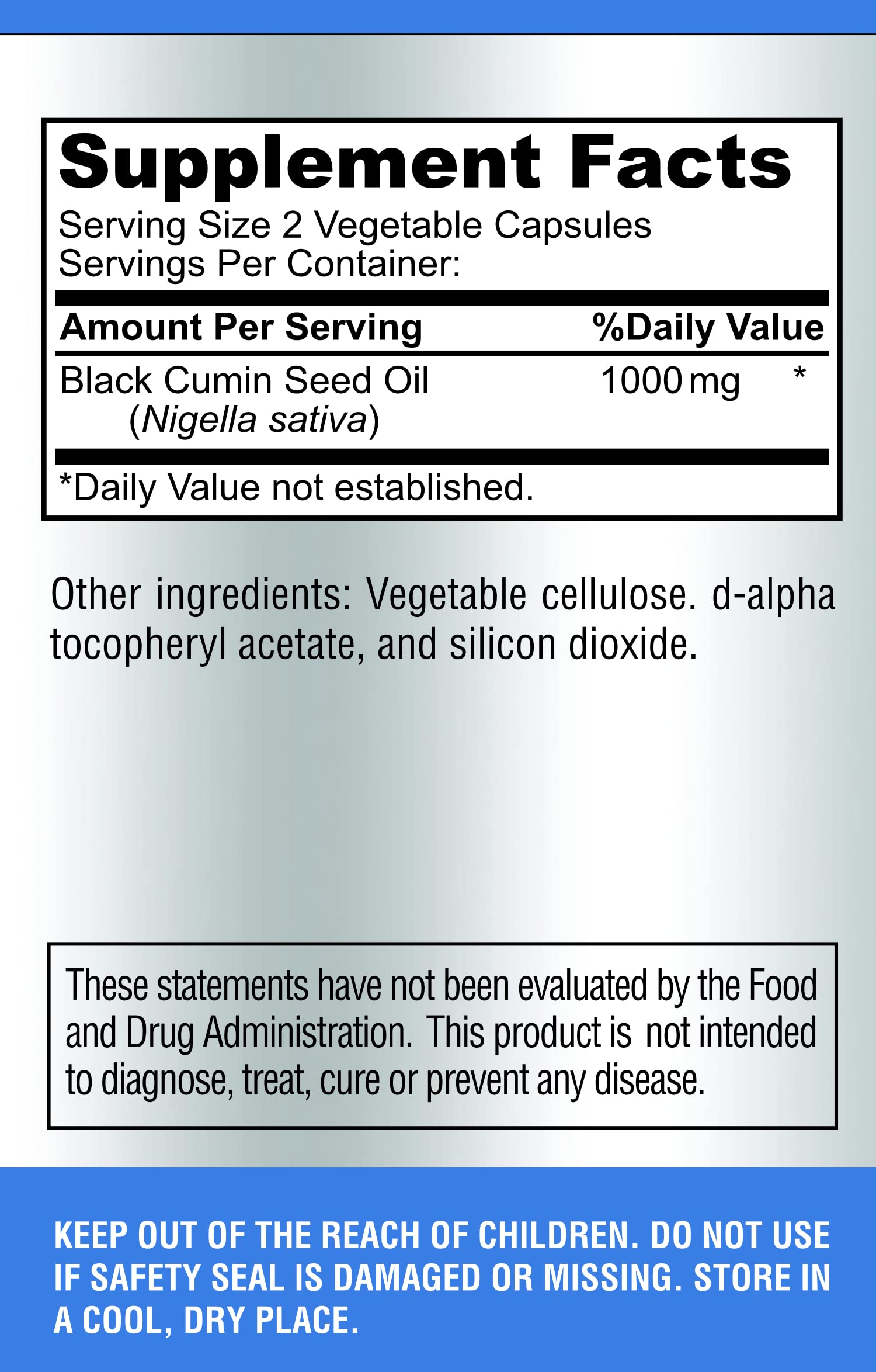 YUMMYVITE Black Seed Oil Capsules opened bottle