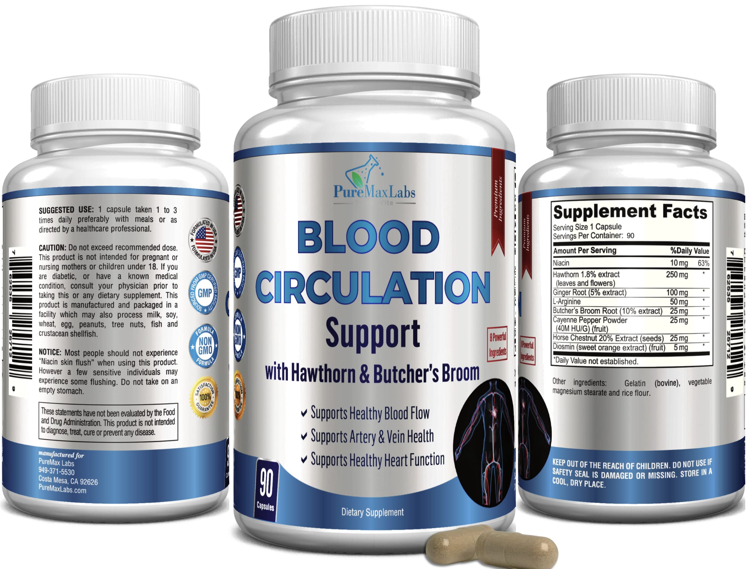 YUMMYVITE Blood Circulation Support Supplement bottle back view