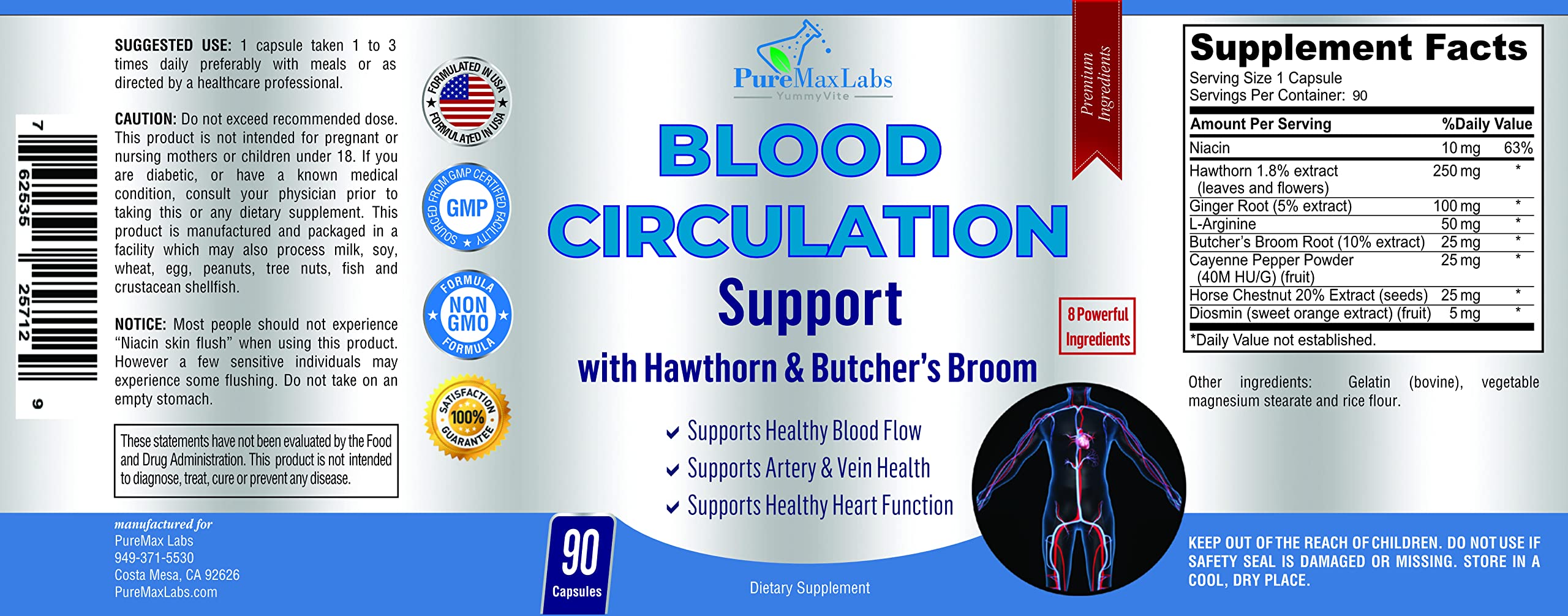 YUMMYVITE Blood Circulation Support Supplement on a wooden table