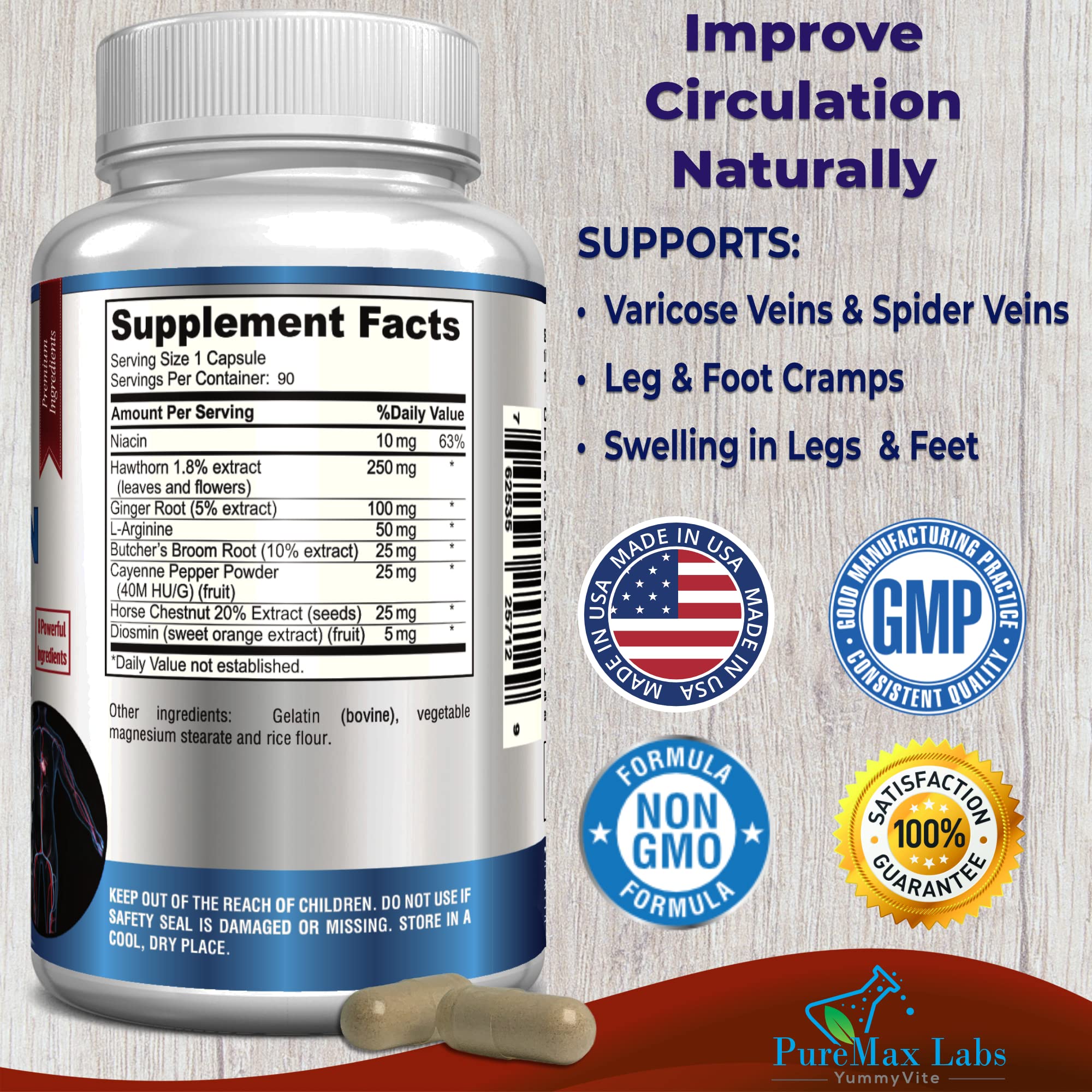 YUMMYVITE Blood Circulation Support Supplement side view