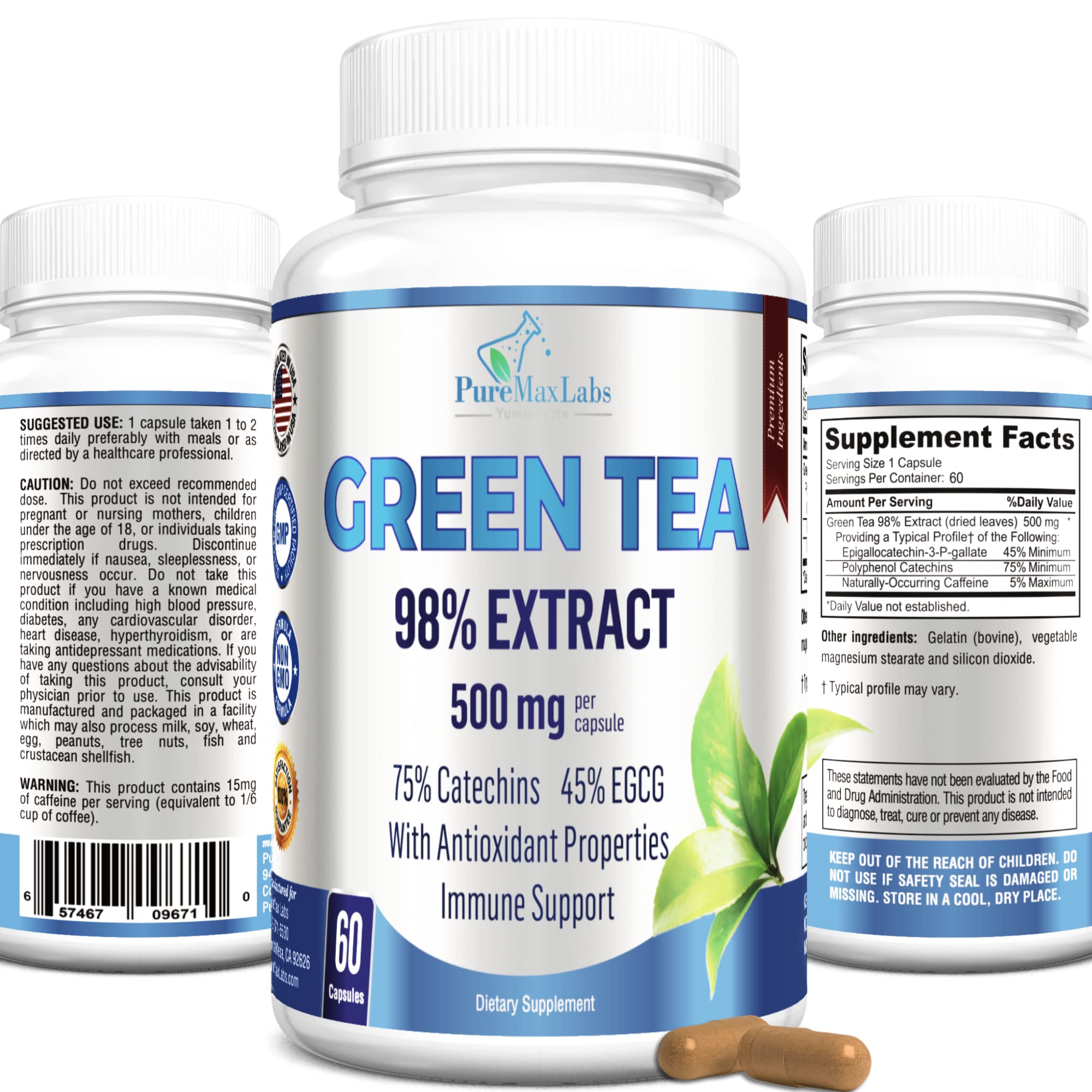 YUMMYVITE Green Tea Extract Capsules front view
