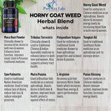 YUMMYVITE Horny Goat Weed Herbal Supplement bottle with cap open