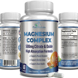 YUMMYVITE Magnesium Citrate & Oxide 500mg Capsules front view