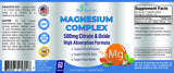 YUMMYVITE Magnesium Citrate & Oxide 500mg Capsules with measuring spoon