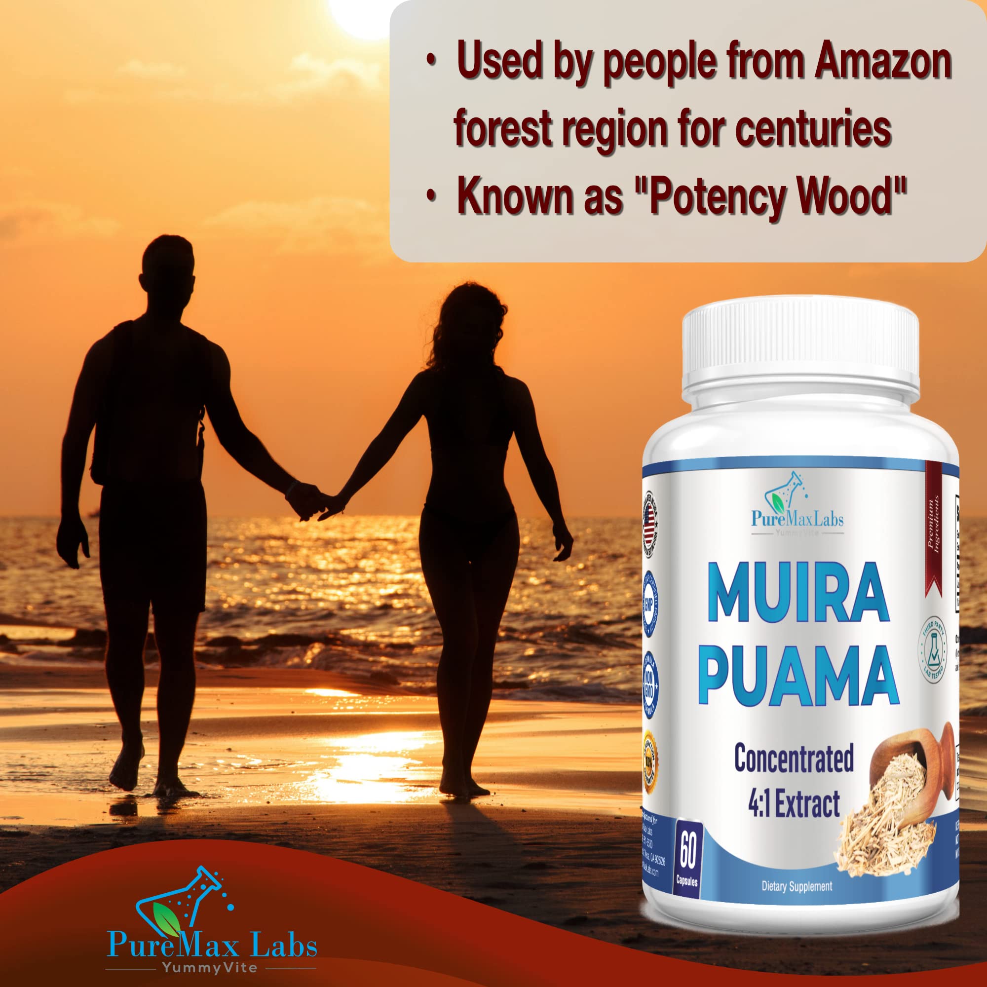 YUMMYVITE Muira Puama 4:1 Extract Capsules bottle with label