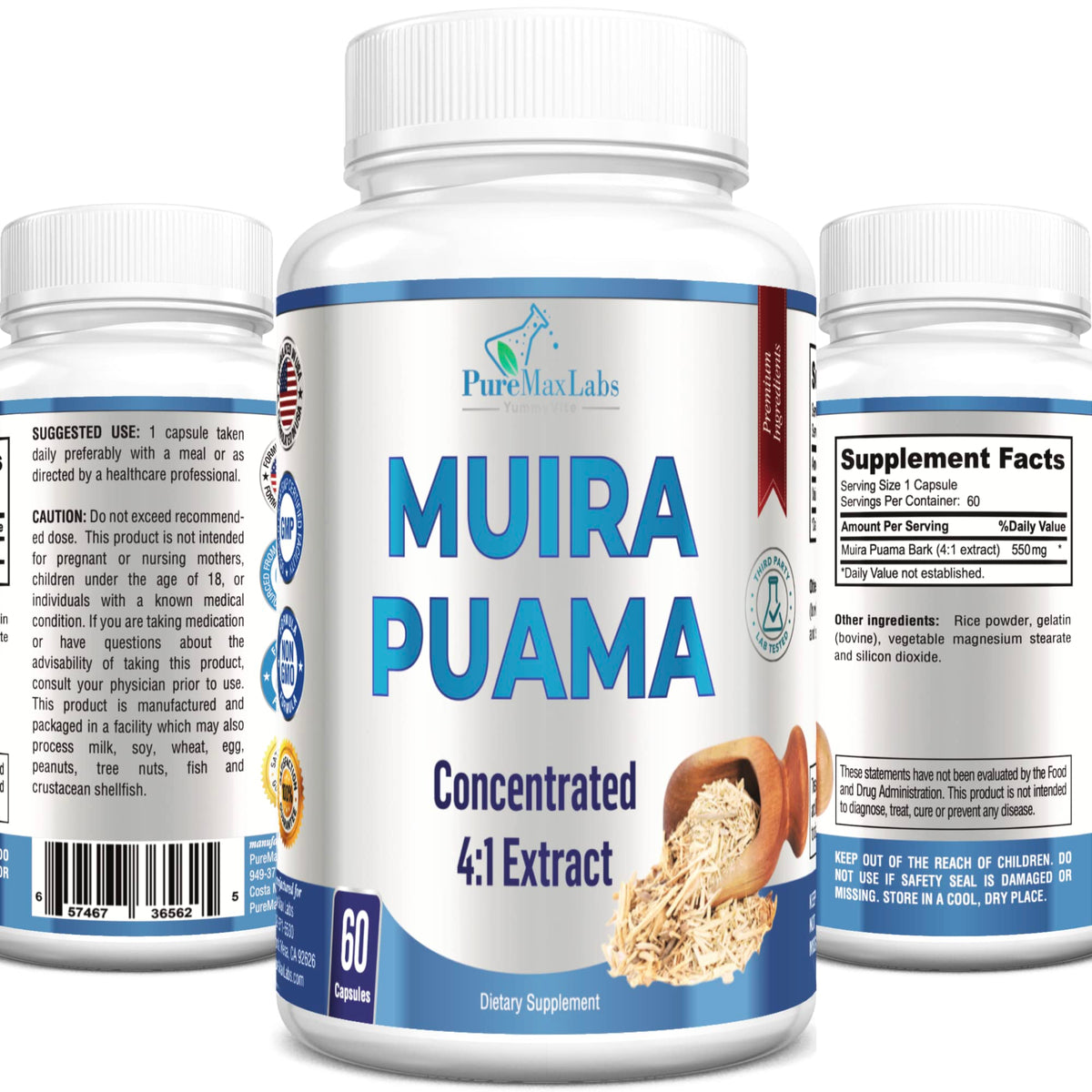 YUMMYVITE Muira Puama 4:1 Extract Capsules front view
