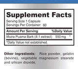 YUMMYVITE Muira Puama 4:1 Extract Capsules with measuring spoon