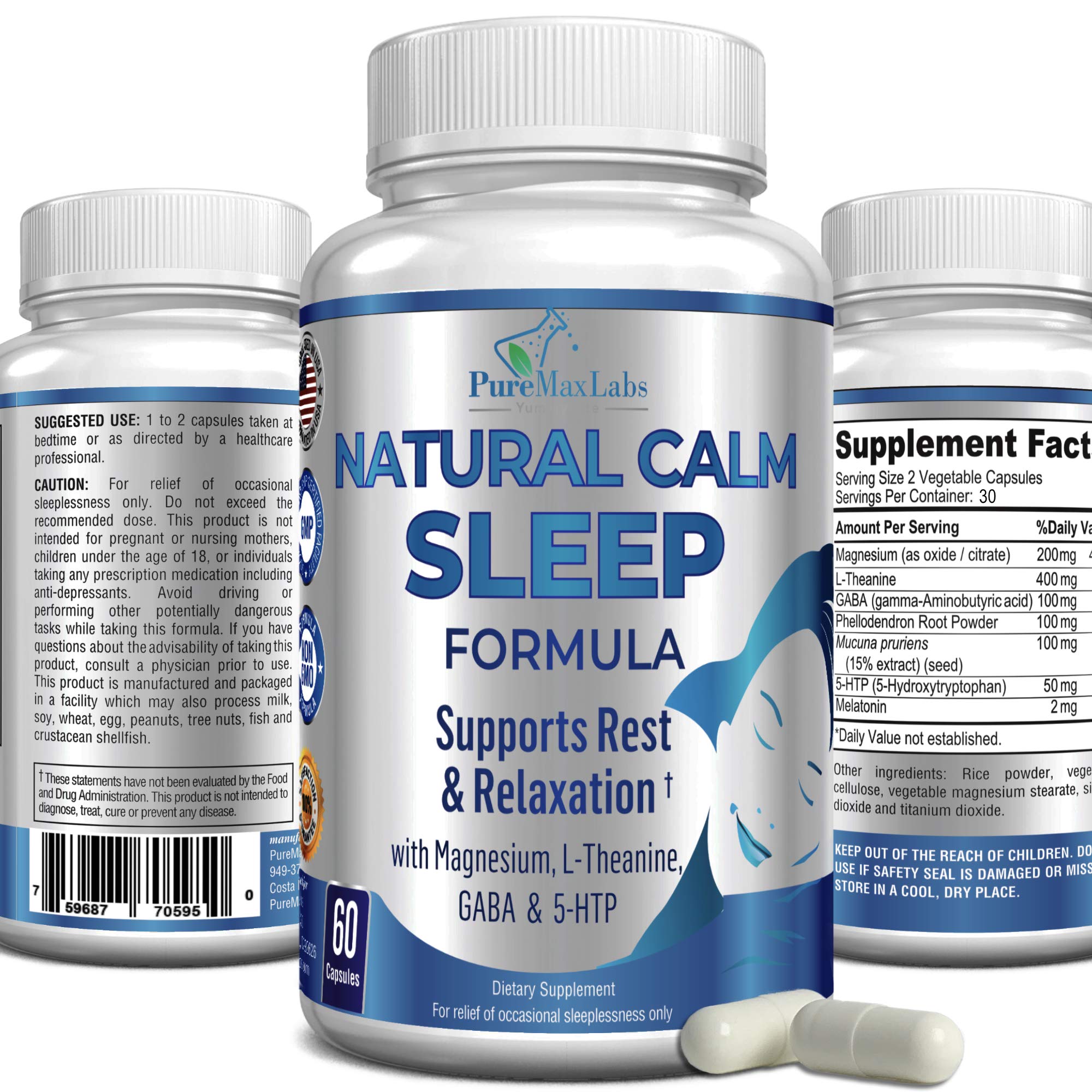 YUMMYVITE Natural Calm Sleep Formula 68g front view