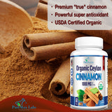 YUMMYVITE Organic Ceylon Cinnamon Tablets back view with ingredient details