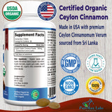 YUMMYVITE Organic Ceylon Cinnamon Tablets side view showing tablet size
