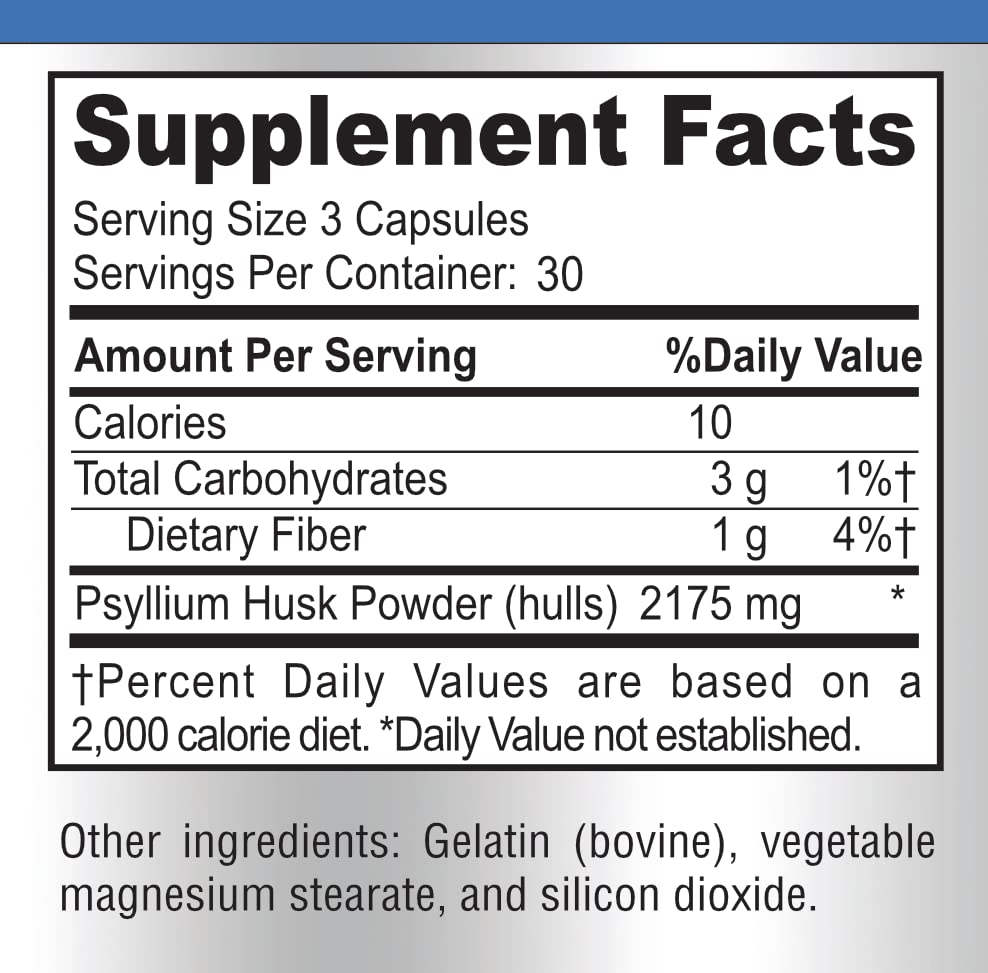 YUMMYVITE Psyllium Husk Capsules packaging and contents