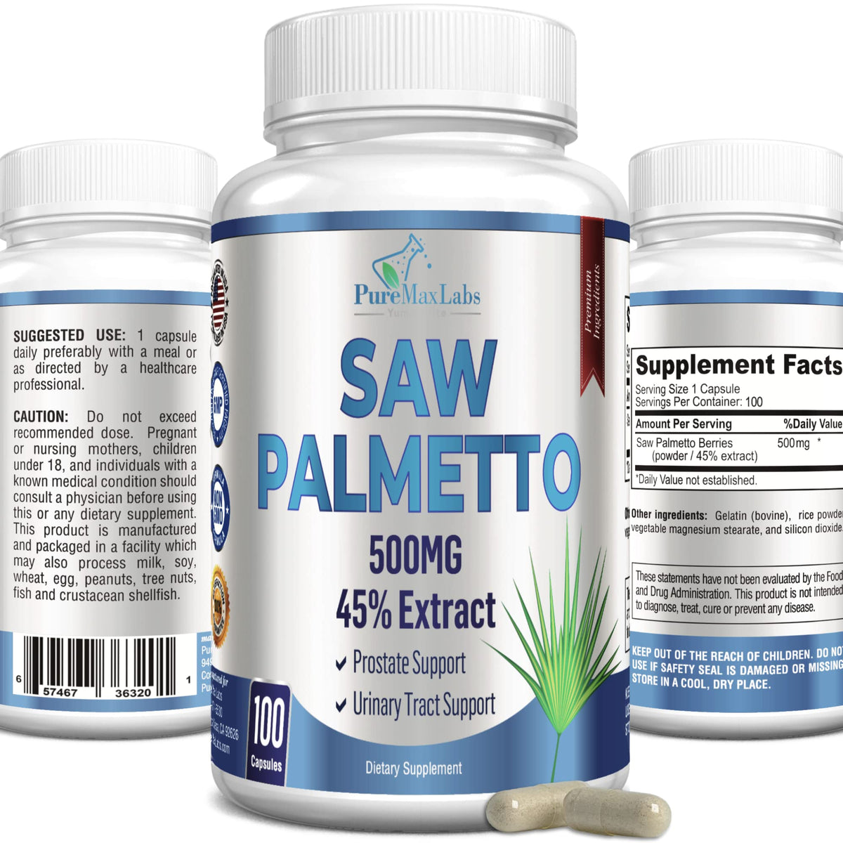 YUMMYVITE Saw Palmetto Extra Strength Capsules front view