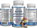 YUMMYVITE SuperAntioxidant Supplement capsules on a wooden surface