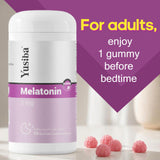 Yusiba Melatonin Gummies on a wooden table