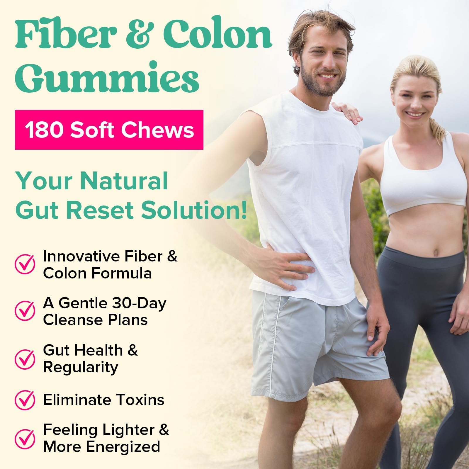 Yusnkioin Fiber Gummies & Colon Cleanse side view