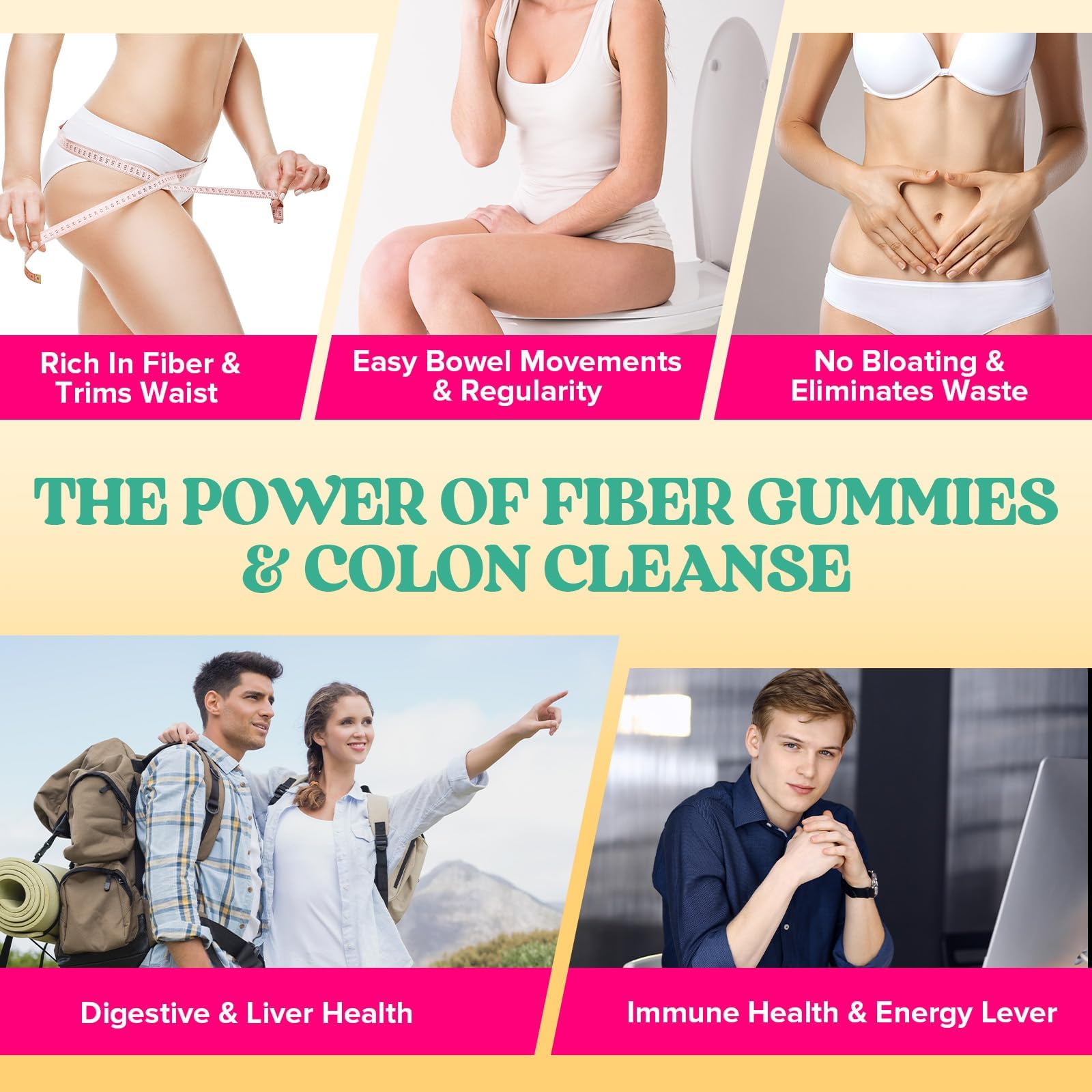 Yusnkioin Fiber Gummies soft chews in a bowl