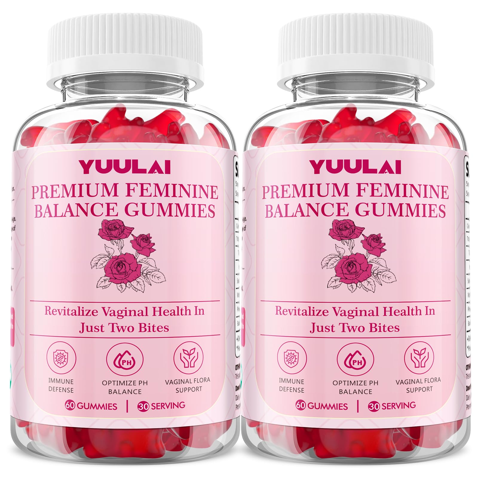 YUULAI Feminine Balance Gummies 60 count front view