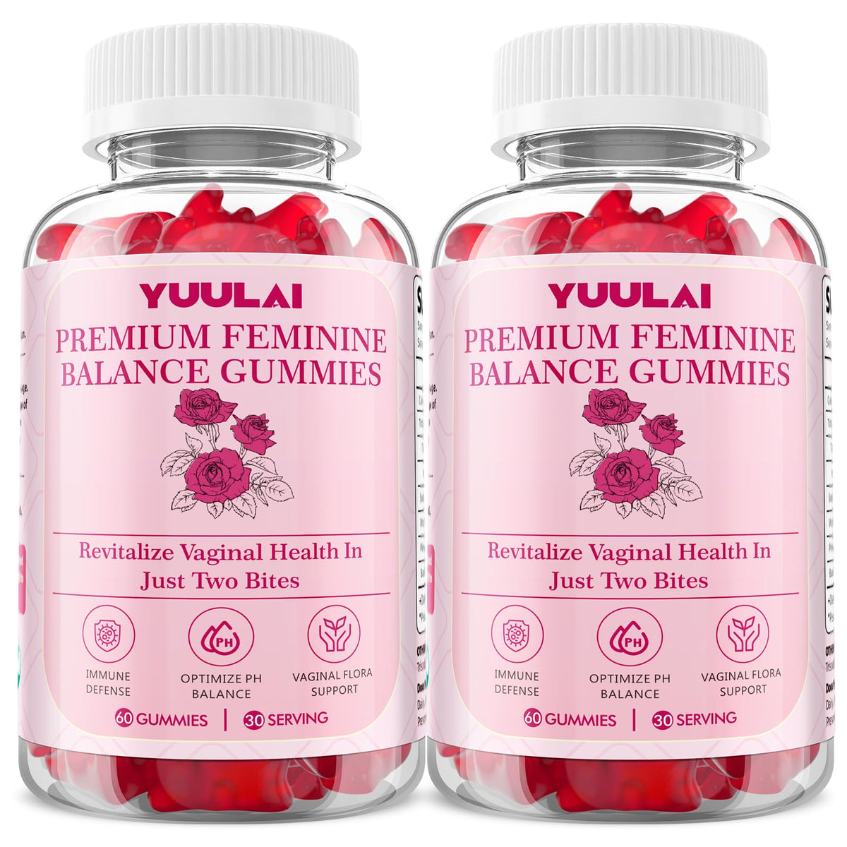 YUULAI Feminine Balance Gummies 60 count front view