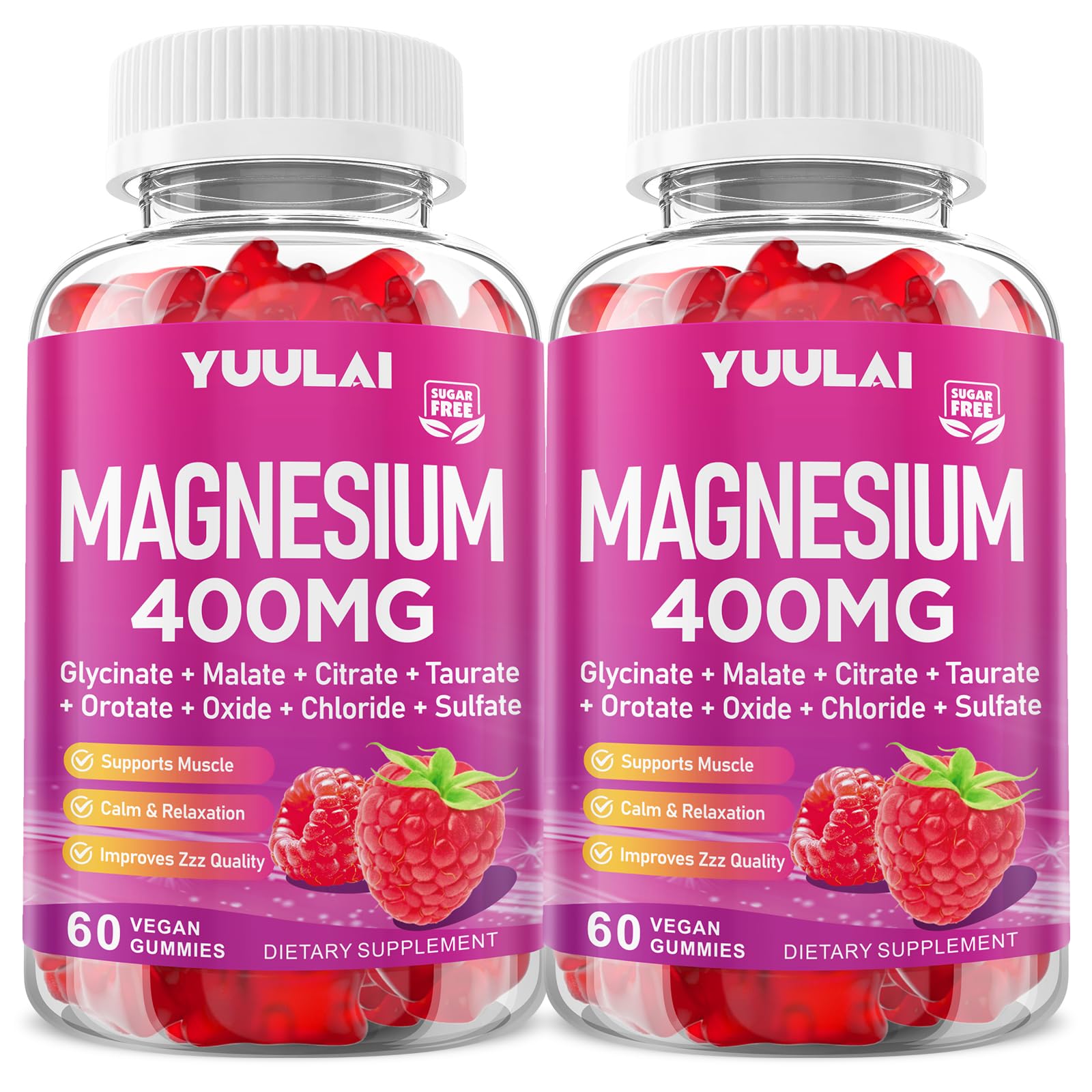 YUULAI Magnesium Complex Gummies front view with packaging