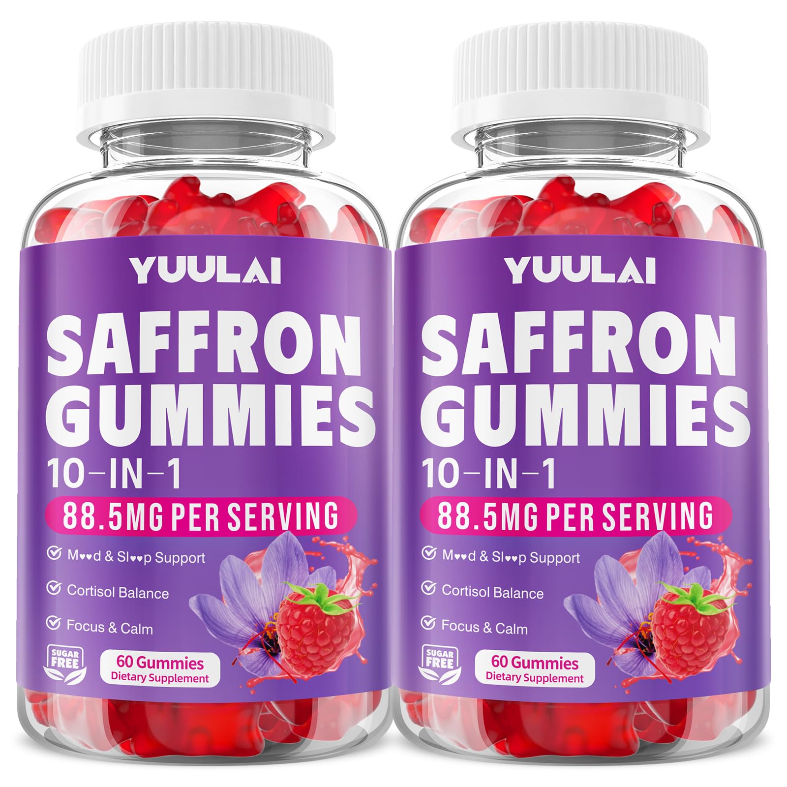 YUULAI Saffron Gummies front view packaging