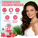 YUULAI Saw Palmetto Gummies displayed with a few gummies