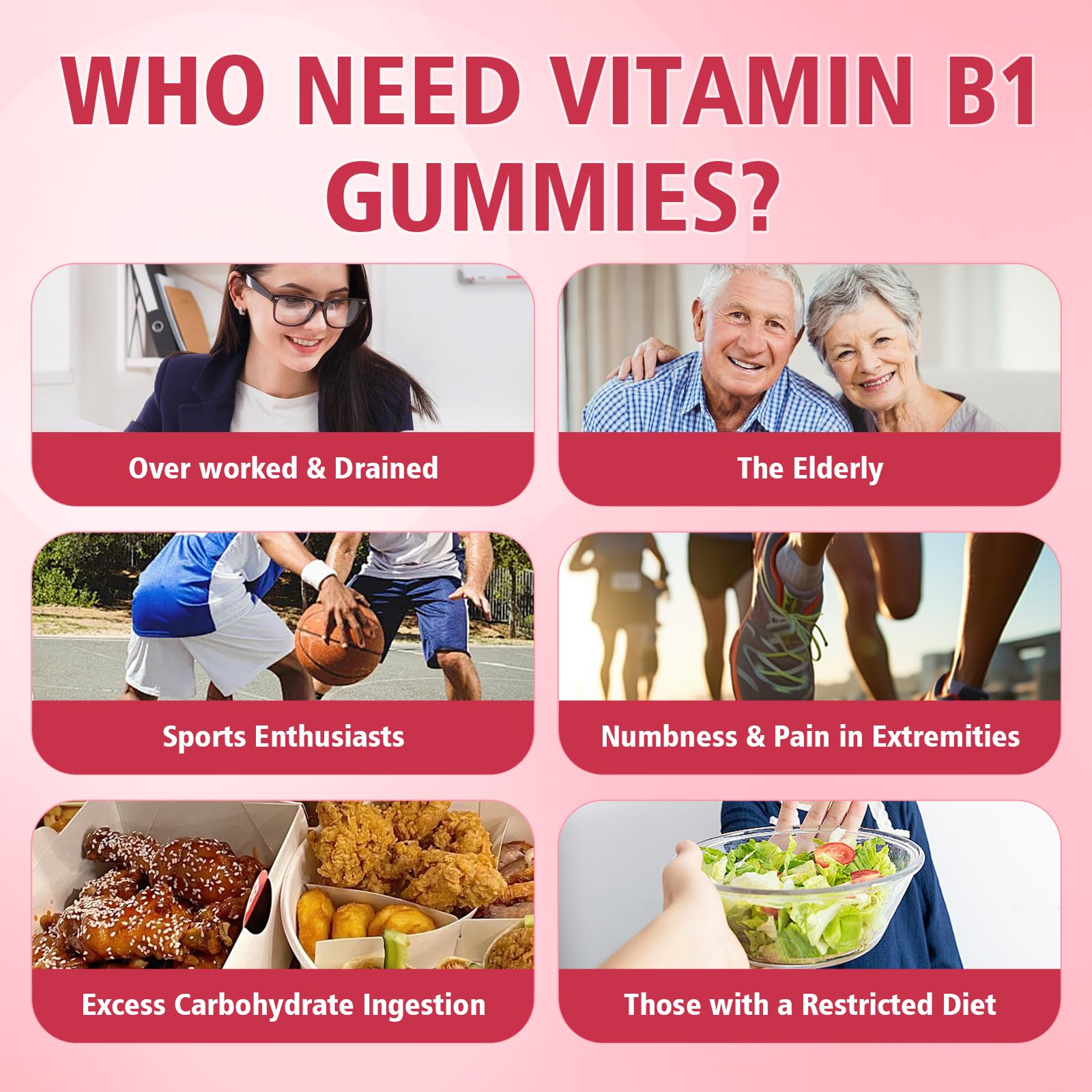 YUULAI Vitamin B1 Gummies raspberry flavour close-up