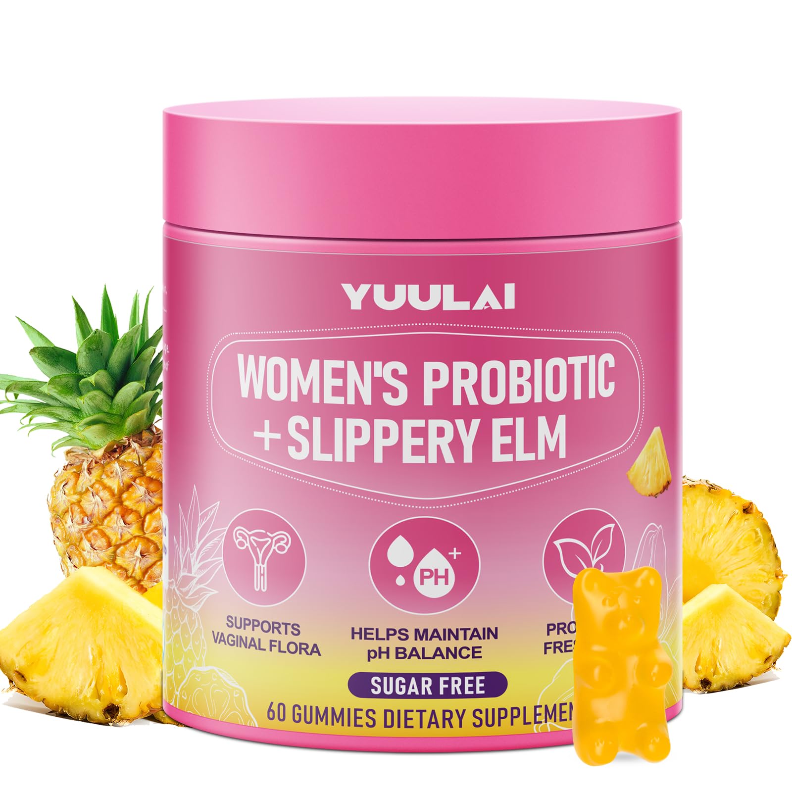 YUULAI Women's Probiotic Gummies front view with packaging