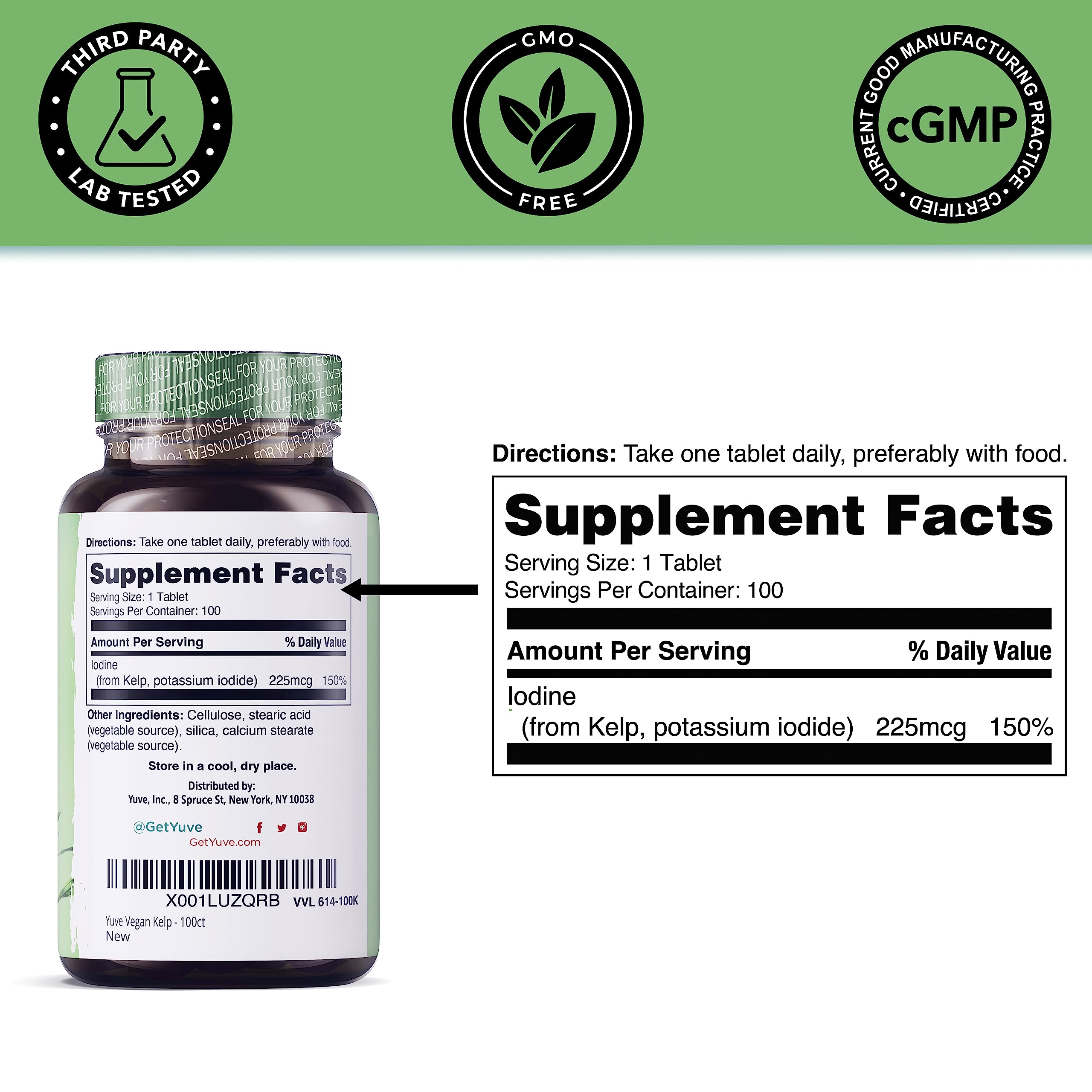 Yuve Iodine Supplement ingredients list
