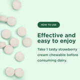 Yuve Lactase Enzyme Tablets 9,000FCC Strawberry Cream chewable tablet close-up