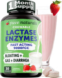 Yuve Lactase Enzyme Tablets 9,000FCC Strawberry Cream front view