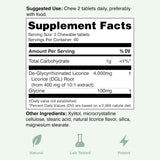 Yuve Licorice Root DGL Chewable Tablets back view packaging