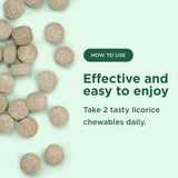 Yuve Licorice Root DGL Chewable Tablets ingredients list on packaging