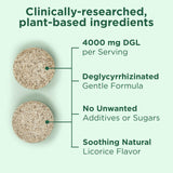 Yuve Licorice Root DGL Chewable Tablets with a hand holding one tablet