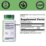 Yuve Licorice Root Supplement 760mg capsule on a wooden table
