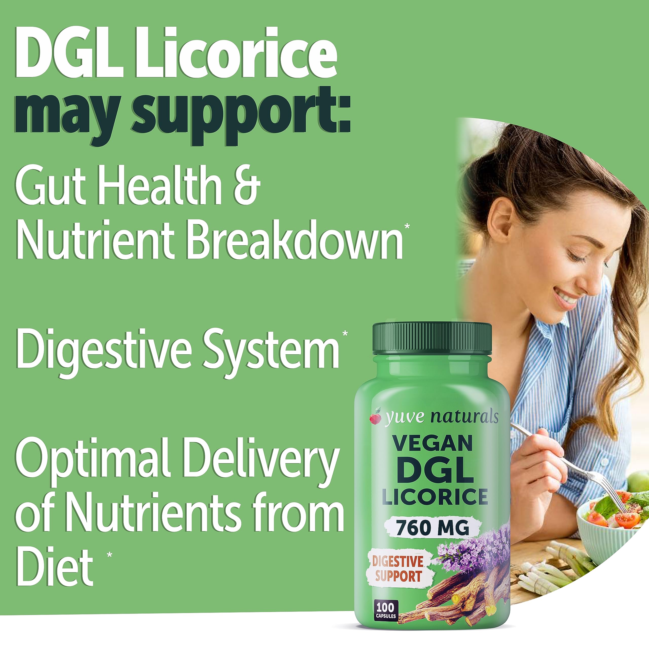 Yuve Licorice Root Supplement 760mg packaging side view