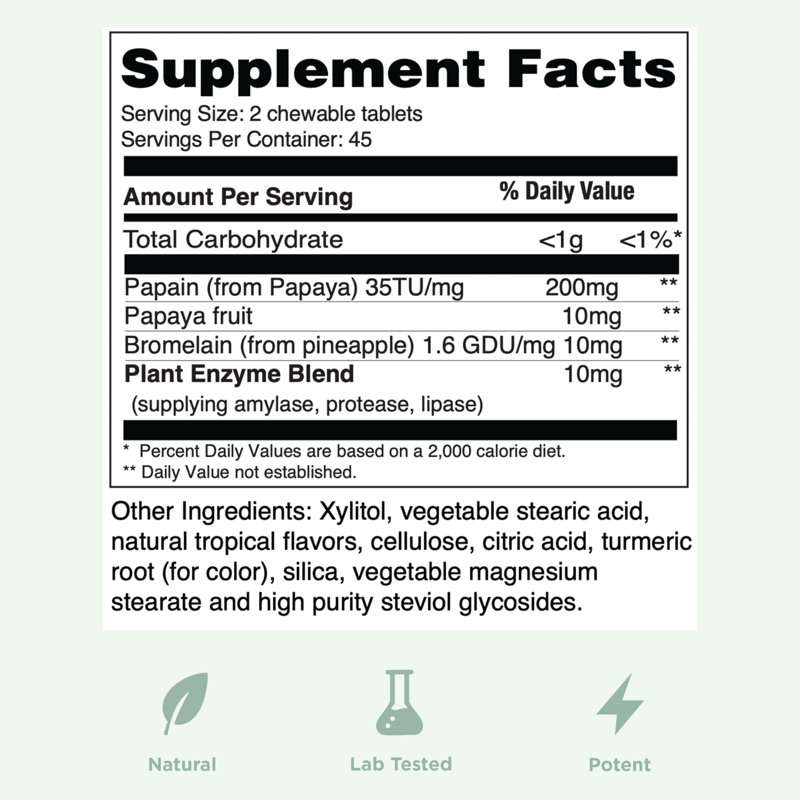 Yuve Papaya Enzyme Chewables close-up of tablets
