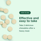 Yuve Papaya Enzyme Chewables with tropical fruits background