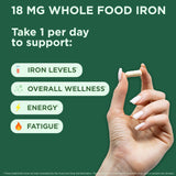 Yuve Plant-Based Iron Supplement 18mg capsule close-up