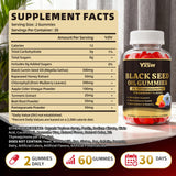 YXSW Black Seed Oil Gummies natural strawberry flavour close-up