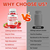 YXSW Calcium Citrate Gummies 1200mg packaging with a measuring spoon