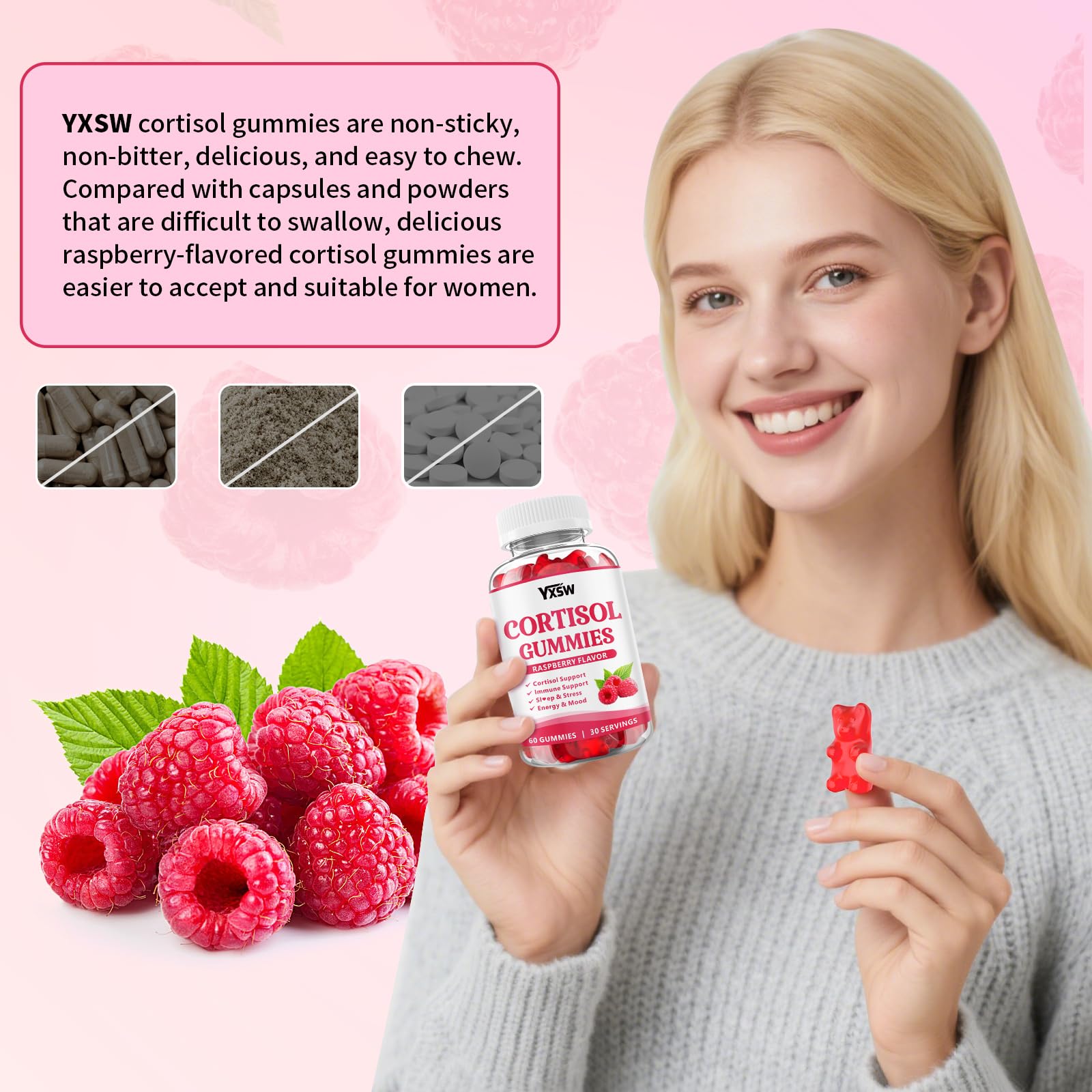 YXSW Cortisol Gummies for Women ingredients list