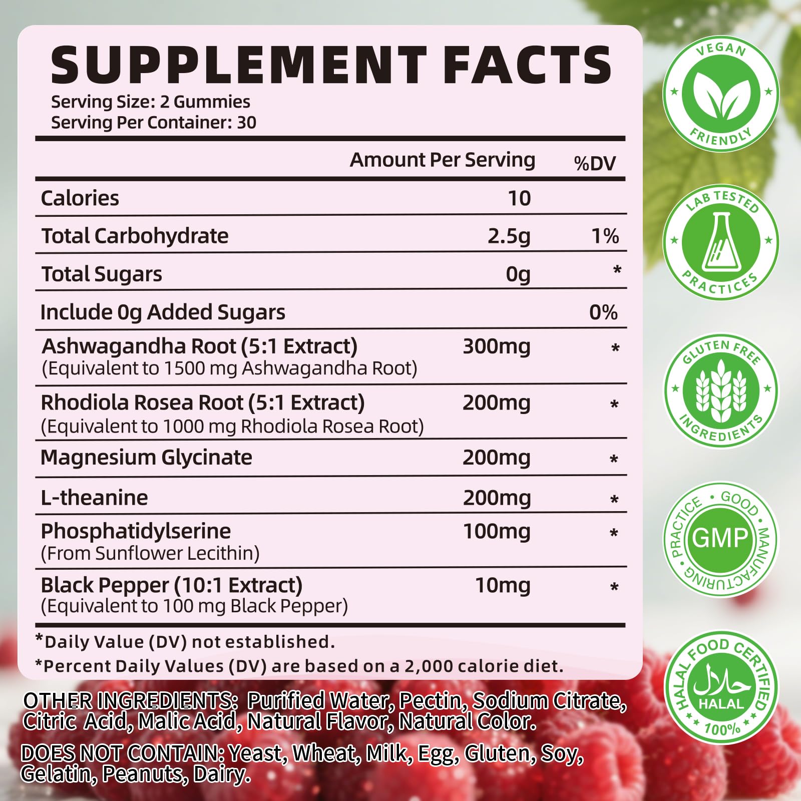YXSW Cortisol Gummies raspberry flavour close-up
